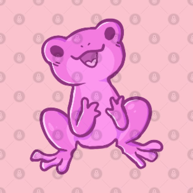 Pink Frog by Xe-cute's