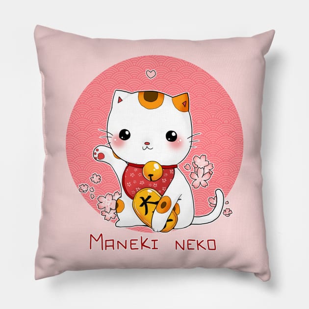 Maneki Neko Pillow by linkitty