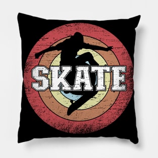 SK8 Vintage Skate Design For Skaters Skateboarding Pillow