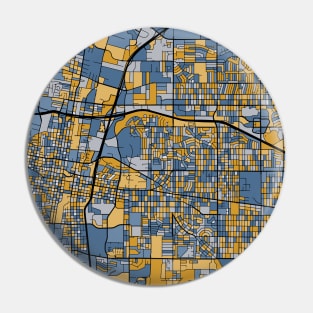 Albuquerque Map Pattern in Blue & Gold Pin