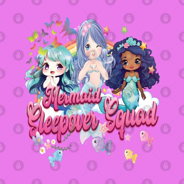 Mermaid Sleepover Squad Slumber Party Gifts Cute Girl Ladies Adults by Envision Styles