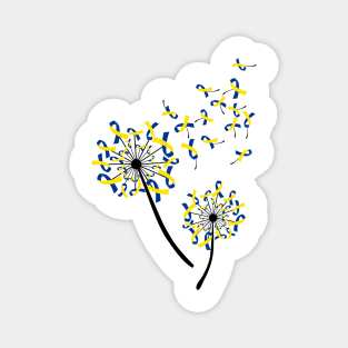 World Down syndrome Awareness Dandelion Awesome Magnet