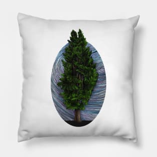 Cedar Tree in morning fog Pillow