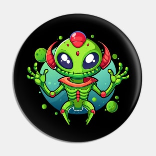 Green aliens Pin