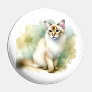 Javanese Cat - Watercolor Cat Pin