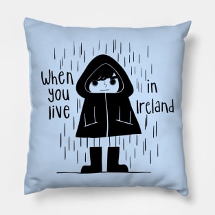 Irish weather. Black and White Crayolina Pillow