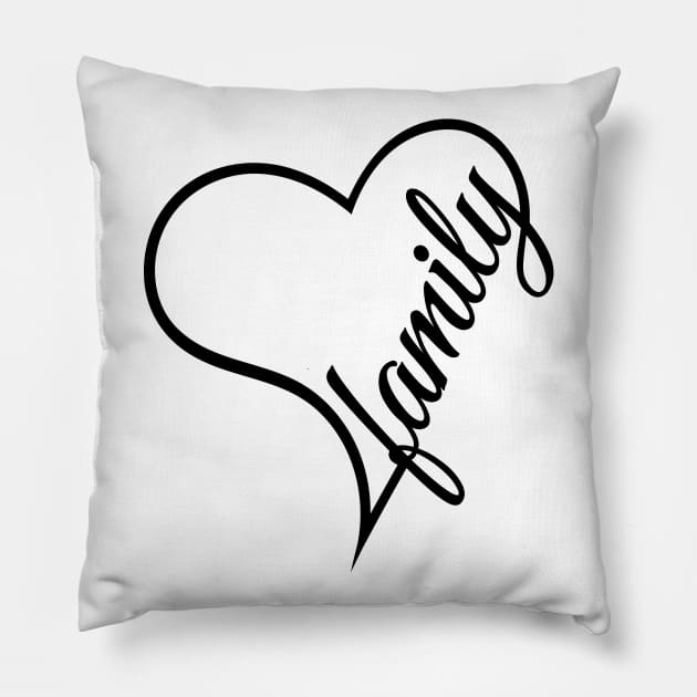 Love My Family Cute Family Pillow by Lulaggio