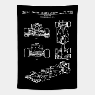 Ferrari Indy Race Car 2013 Patent White Tapestry