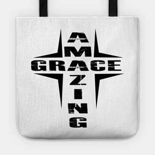 Cross, Amazing Grace, God, Faith, Religion Tote