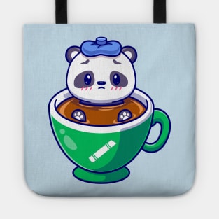 Cute Panda Fever In Coffee Cartoon Tote