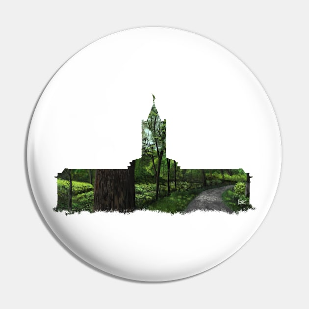 Fort Collins CO Temple Bike Path Silhouette Pin by DSCarts