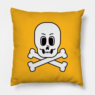 Cartoon style skull and bones Pillow