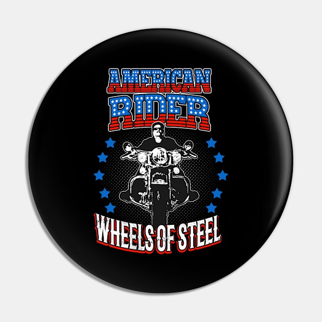 American Rider Motorcycle Biker Pin by Foxxy Merch