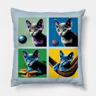 Korat Cat Pop Art - Cute Kitties Pillow