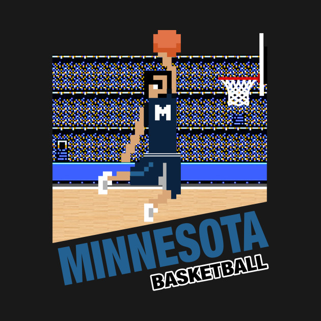 Disover Minnesota Basketball 8 bit pixel art cartridge design - Minnesota Timberwolves - T-Shirt