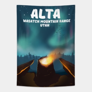 Alta Wasatch Mountain Range Utah Tapestry