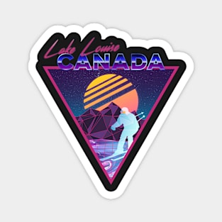 Retro Vaporwave Ski Mountain | Lake Louise Canada | Shirts, Stickers, and More! Magnet