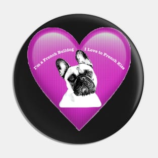 French Bulldog Kisses in Purple Pin