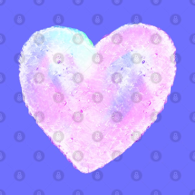 Pastel pink ice heart by iulistration