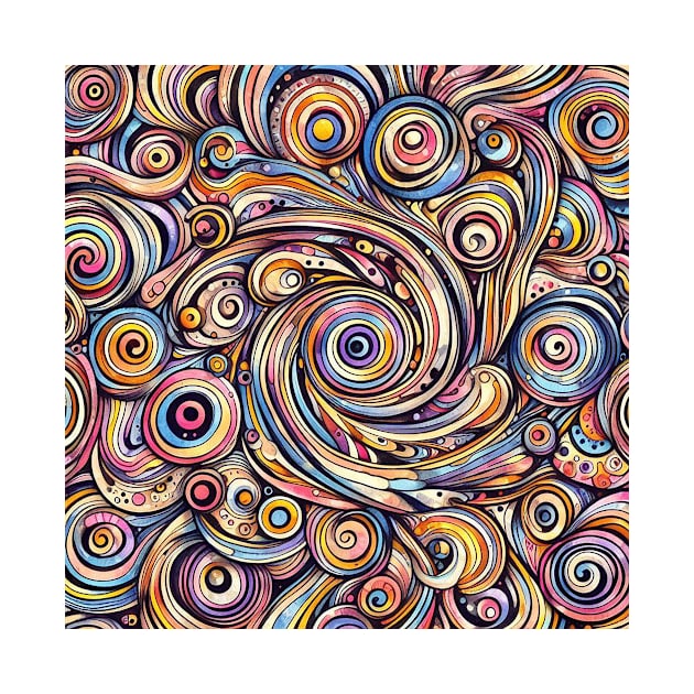 Psychedelic looking abstract illustration of geometric swirls by WelshDesigns