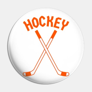 HOCKEY CROSSED STICKS LOGO Pin