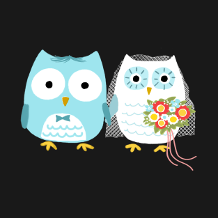 Owls Wedding | Cute Bride and Groom T-Shirt