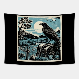 Lino Cut Birds Tapestry