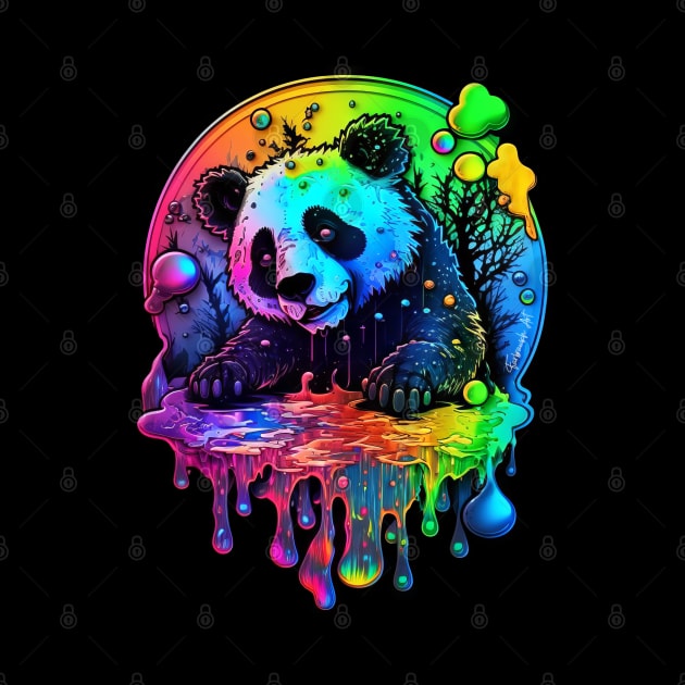 Colorful melting panda bear design #2 by Farbrausch Art