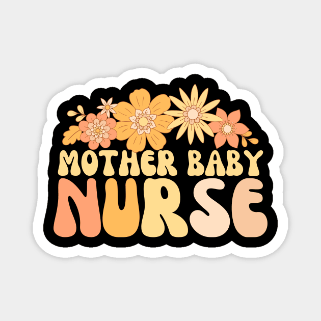 Retro Mother Baby Nurse Postpartum Magnet by The WYLD Tribe