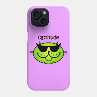 Cattitude 2 - Limeade Phone Case