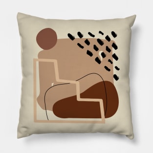 Minimal Modern  Abstract Shapes  Warm Tones  Design Pillow