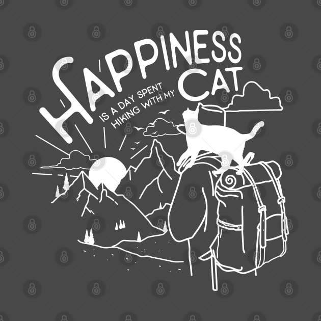 Happiness Is A Day Spent Hiking With My Cat | Hikers and Cats Lover Gift by Fitastic