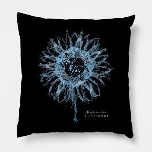 Water illustration "Sunflower" Pillow
