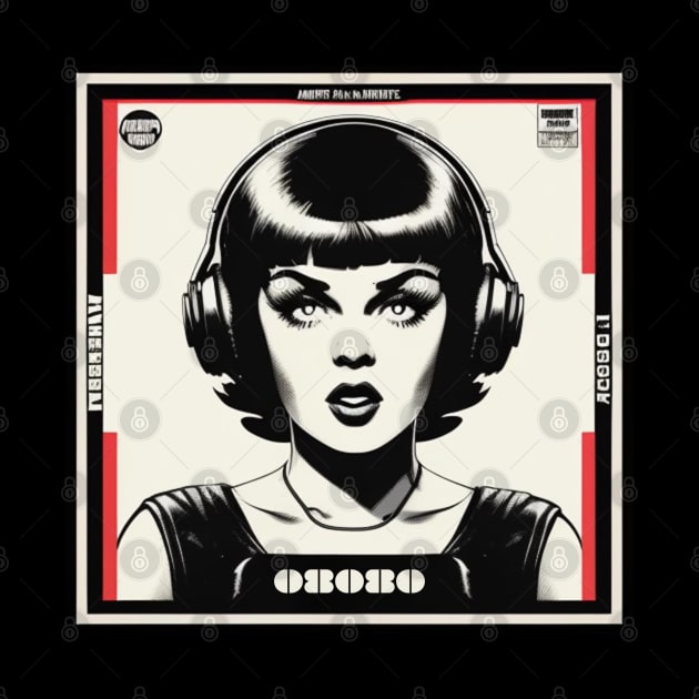 Mugshot Retro Girl Record Store Music Merch by musicgeniusart