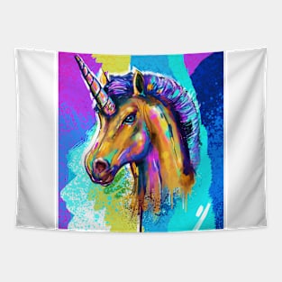 retro unicorn Tapestry