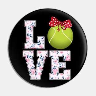 Summer Floral Love Tennis Pin