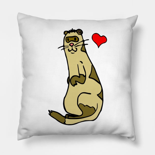 FERRET LOVE - LOVE COLORS Pillow by sillyindustries