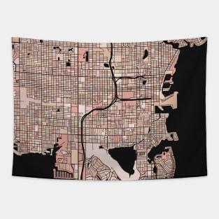 St. Petersburg Map Pattern in Soft Pink Pastels Tapestry