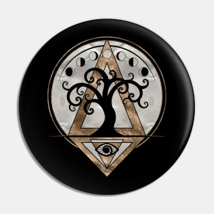 Golden Spiral  Tree - Sacred Geometry Pin