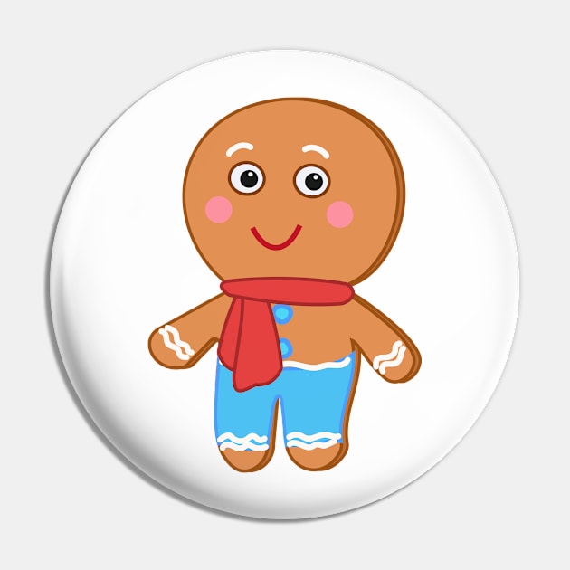 Joe Gingerbread - Christmas cartoon Character Pin by Dinos Friends