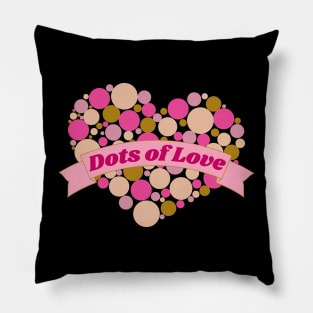 Colorful Dots of Love Heart Pillow