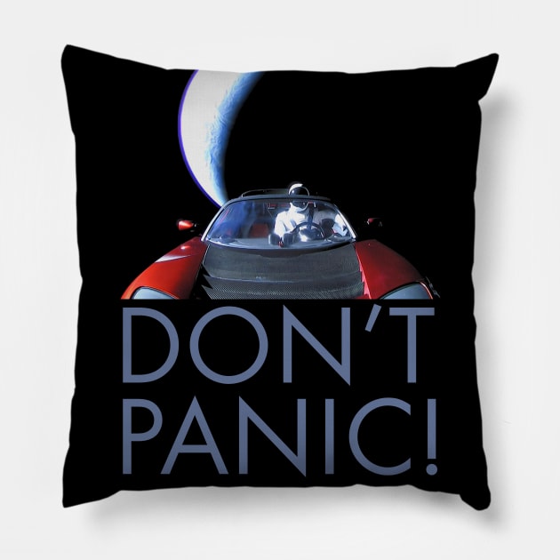 Starman Don't Panic Pillow by Nerd_art