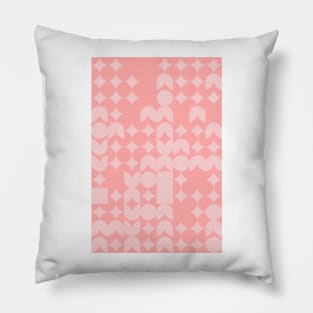 Girly Pinkish Geometric Pattern - Flowers & Stars #27 Pillow