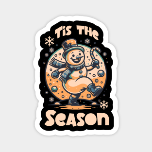 Tis the Season Christmas Snowman Magnet
