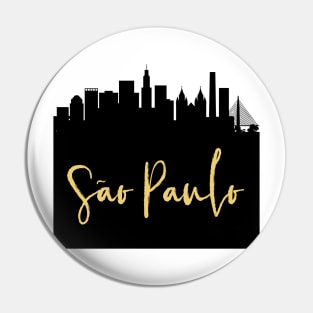 SAO PAULO BRAZIL DESIGNER SILHOUETTE SKYLINE ART Pin