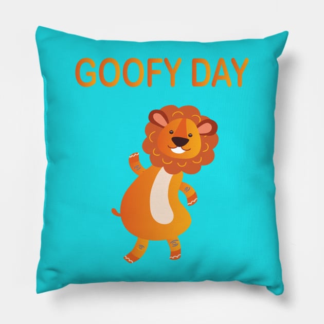 Goofy Day Pillow by JevLavigne