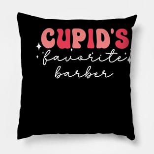 Cupid's Favorite Barber Groovy Barber Valentine's Day Pillow