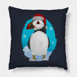 Winter puffin Pillow