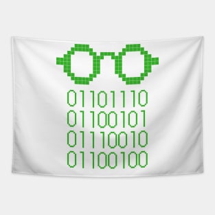 Binary Code Nerd Glasses Tapestry