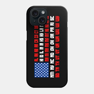 State Abbreviations U.S. Flag Phone Case